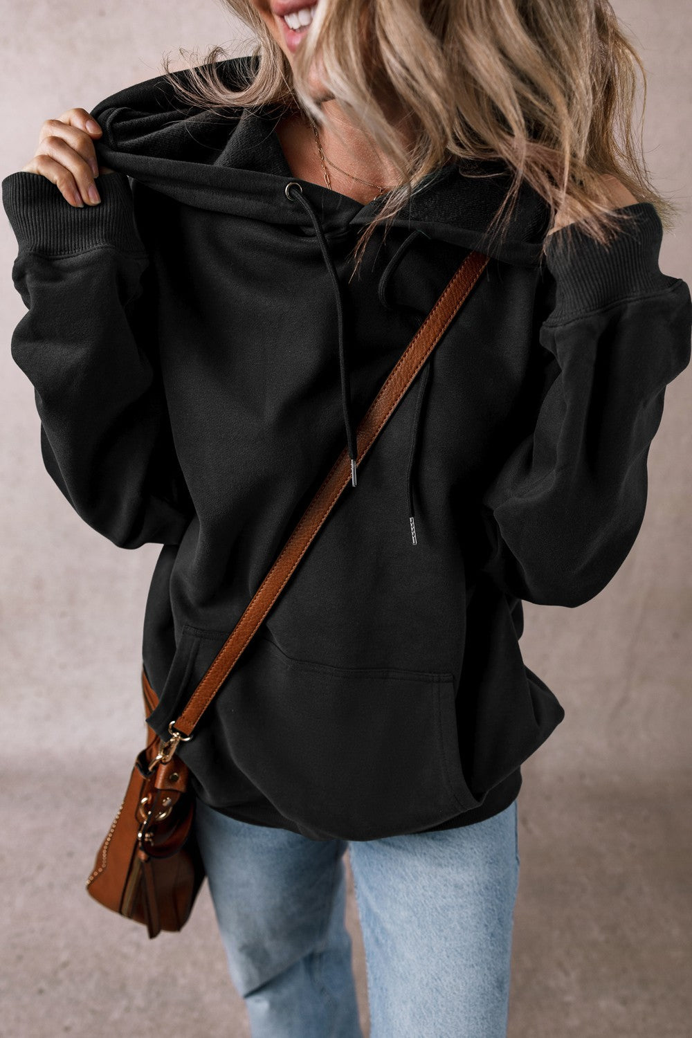 Drawstring Pocketed Long Sleeve Hoodie - Sydney So Sweet