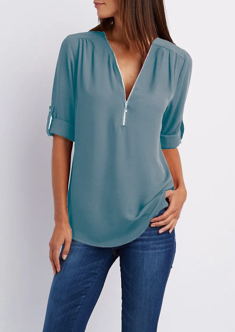 Eenvoudige en stijlvolle algemene blouse