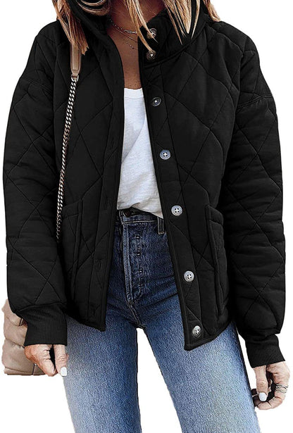 Women's Long Sleeve Quilted Jacket with Pockets