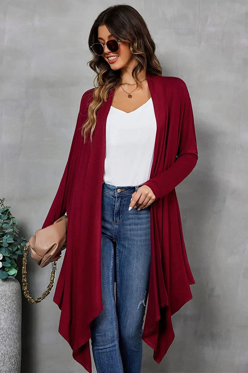 zeagoo womens open front cardigan soft long sleeve draped flowy cardy duster outerwear s 2xl