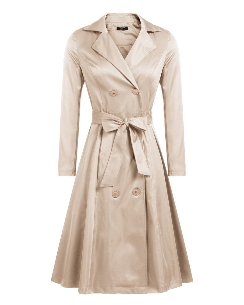 zeagoo womens trench coats double breasted long coat with belt