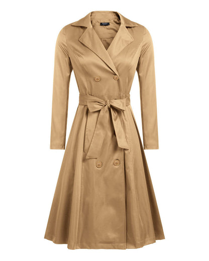 zeagoo womens trench coats double breasted long coat with belt