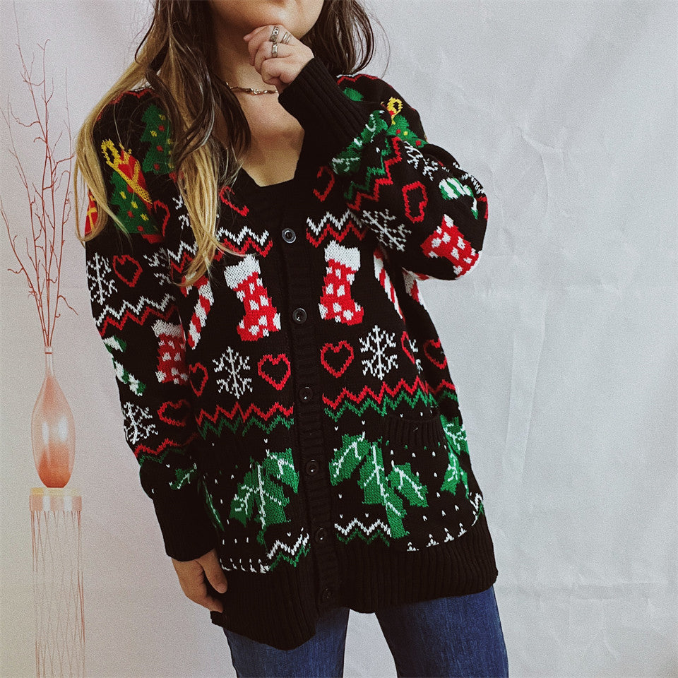 Festive Christmas Sweater Cardigan    