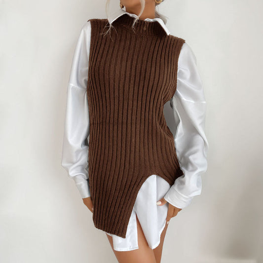 Mid Length Vest Sweater for Early Autumn in the Middle East    