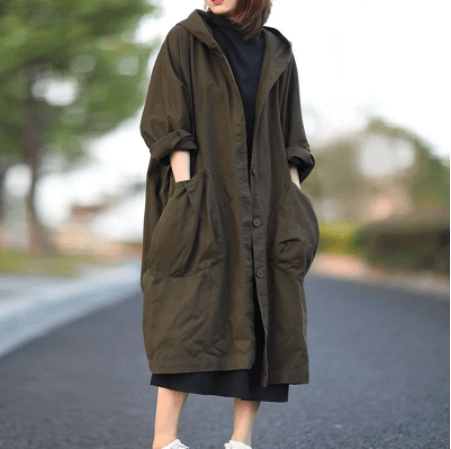 Buddhatrends Coat Holly Long Oversized Hooded Coat