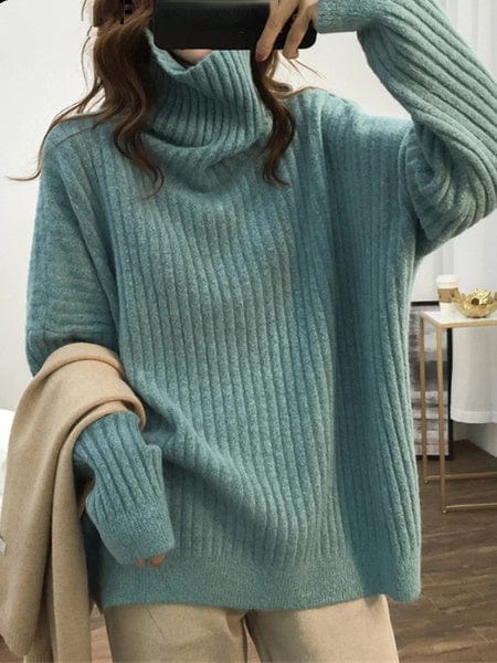 Buddhatrends Oversized Turtleneck Knitted Sweater