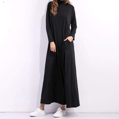 Buddhatrends maxi Dark Grey / s Harper Long Sleeve Maxi Dresses