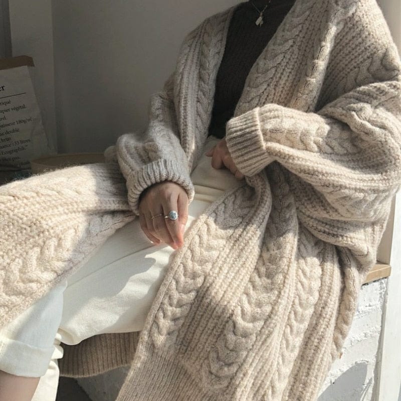 Buddhatrends Oversized Long Knitted Cardigan