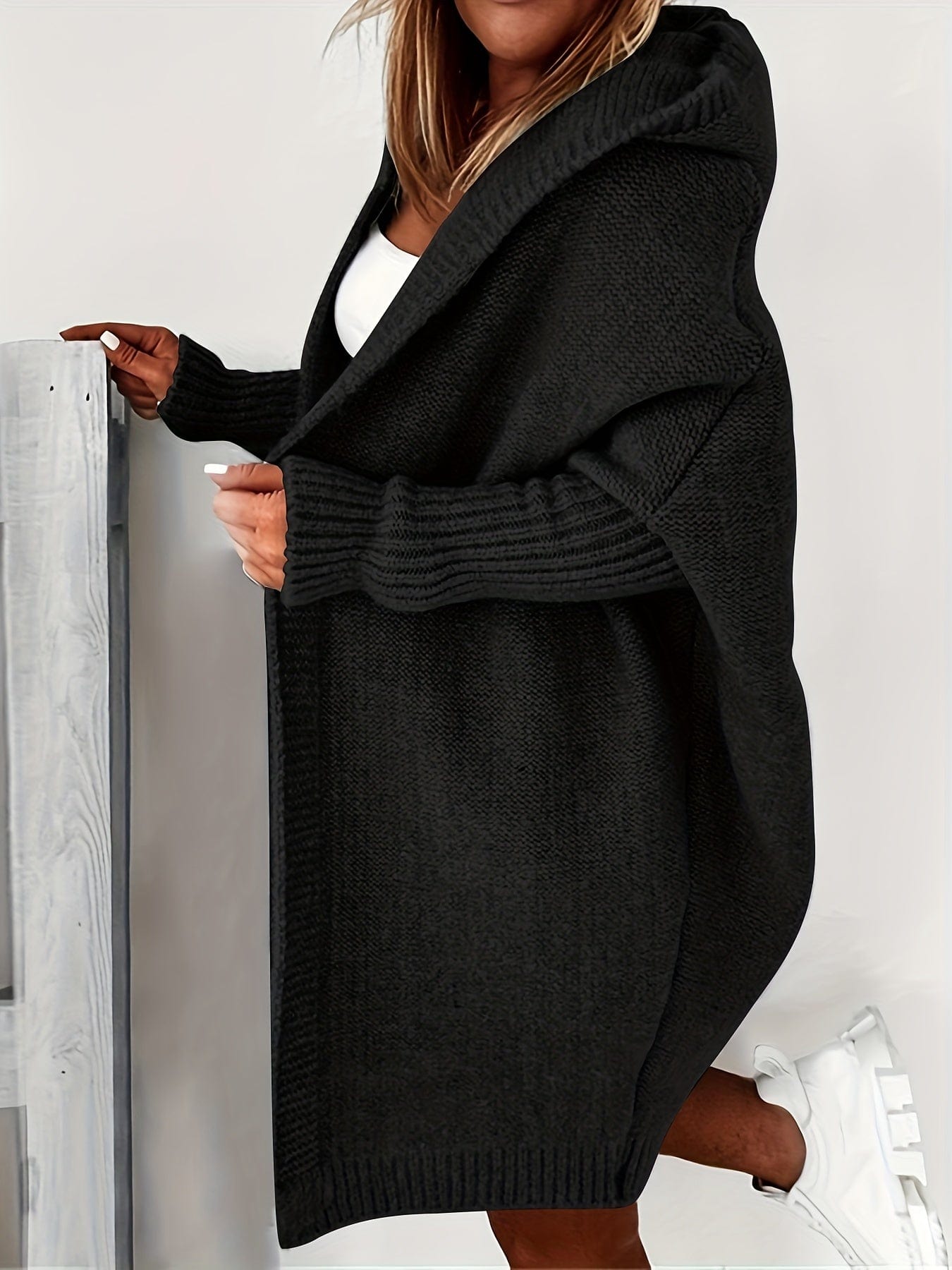 Cozy Oversized Loose Long Sleeve Hooded Knitted Cardigan