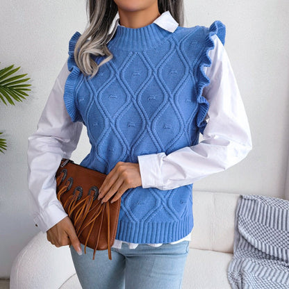 Elegant Autumn Winter Knitted Vest Sweater for Women    