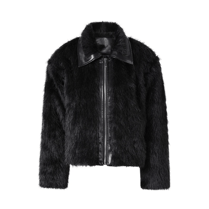 Faux Fur Zip-Up Jacket - Kelly Obi New York