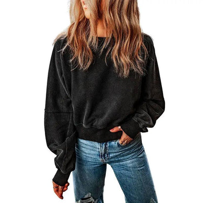 Backless Sweater For Women Solid Color Long-sleeved Top-9