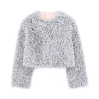 Plush Faux Fur Short Coat - Kelly Obi New York