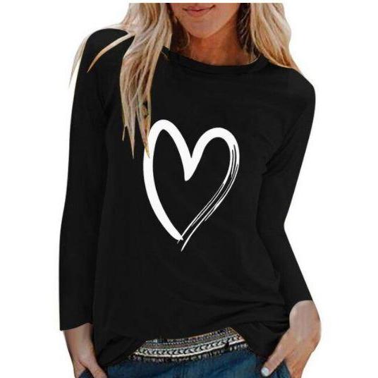 Women Casual Print Long Sleeve Loose T Shirt freeshipping - Tyche Ace