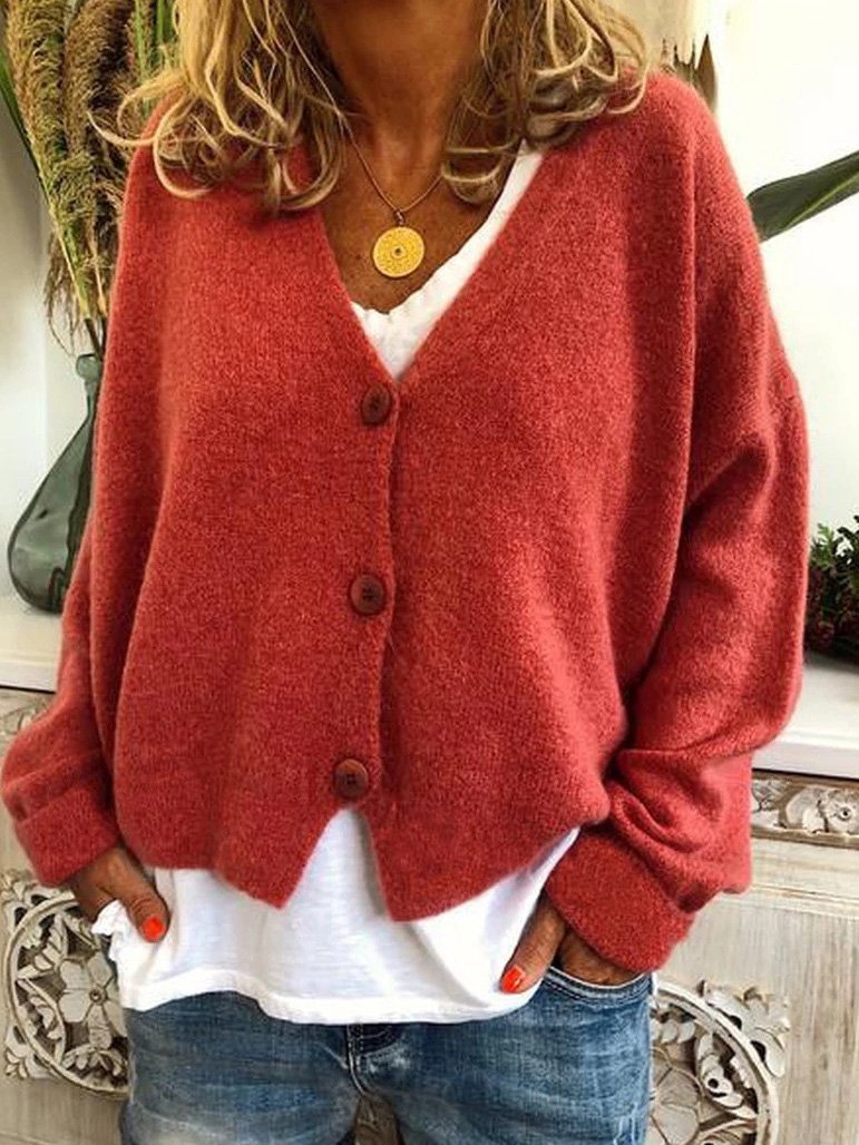 Cardigans Loose Button Sweater Knit Cardigan - LuckyFash™