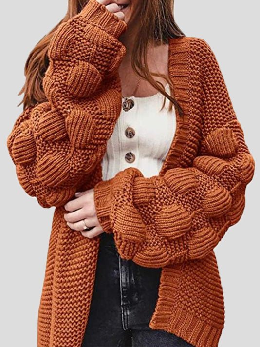 Women's Cardigans Loose Solid Cute Ball Sweater Cardigan - LuckyFash™