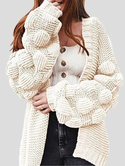 Women's Cardigans Loose Solid Cute Ball Sweater Cardigan - LuckyFash™