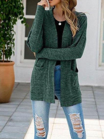 Women's Casual Pure Color Cardigan Sweater - Sweaters - INS | Online Fashion Free Shipping Clothing, Dresses, Tops, Shoes - 2XL - Cardigan - Color_Gray