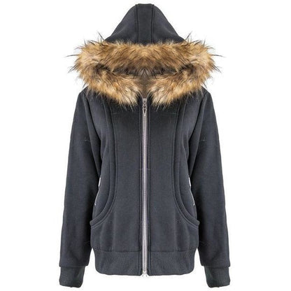 Womens Fur Coat Outdoor Thick Jacket - The Hoodie Store