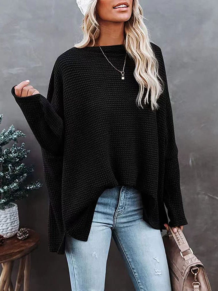 Sweaters - Casual Off Shoulder Knitting Pullover Long Sleeve Sweater - MsDressly