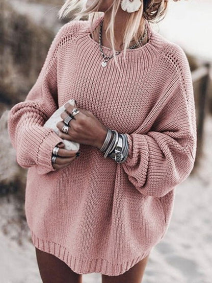 Women's Sweaters Loose Solid Long Sleeve Sweater - LuckyFash™