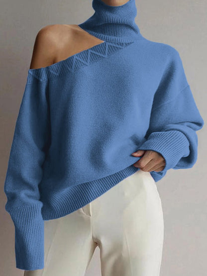 Women's Sweaters Turtleneck Solid Irregular Sweater - Sweaters - Instastyled | Online Fashion Free Shipping Clothing, Dresses, Tops, Shoes - 21/11/2022 - 30-40 - cardigans-sweaters